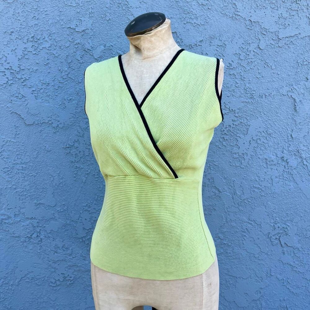 Y2k ribbed tank top silk blend Small